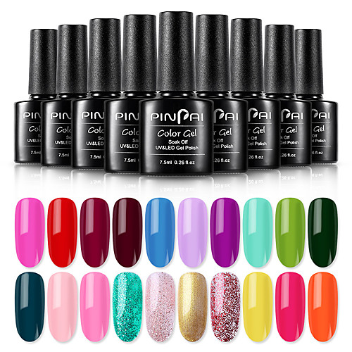 

Nail Polish Purple Red Black Gray Soak Off UV Gel Polish Glue Lacquer Manicure Nail Art Varnish Top Base Coat