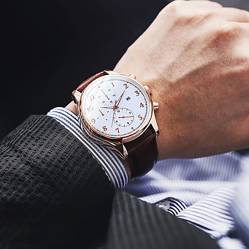 

Men's Dress Watch Quartz Modern Style Stylish Leather Black / Brown 30 m Water Resistant / Waterproof Casual Watch Analog Casual Fashion - Black Black / Brown White / Brown One Year Battery Life