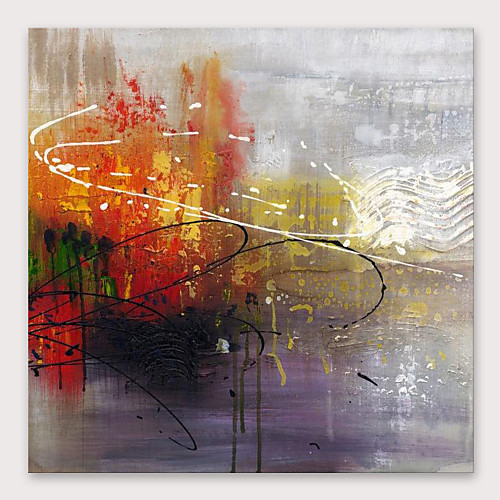 

Oil Painting Hand Painted Square Abstract Modern Stretched Canvas