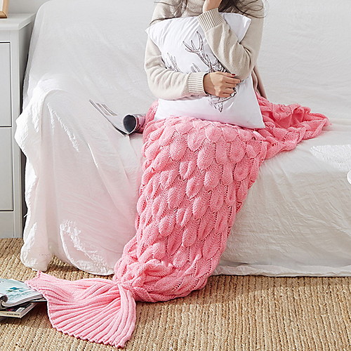 

Mermaid Tail Blankets, Solid Colored Acrylic Fibers Soft Blankets