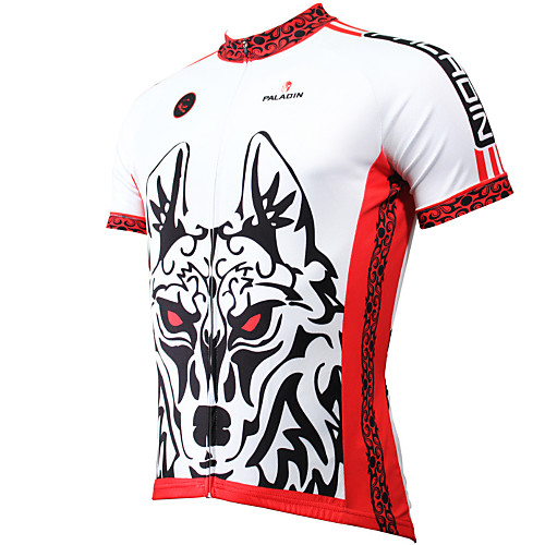 

ILPALADINO Men's Short Sleeve Cycling Jersey White Animal Bike Jersey Top Breathable Quick Dry Ultraviolet Resistant Sports Polyester 100% Polyester Terylene Mountain Bike MTB Road Bike Cycling