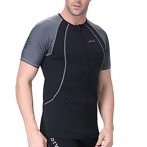 

Dive&Sail Men's Rash Guard 1.5mm Elastane Neoprene Thermal / Warm SPF50 UV Sun Protection Short Sleeve Swimming Diving Surfing Patchwork / Breathable / Quick Dry / Breathable / Quick Dry