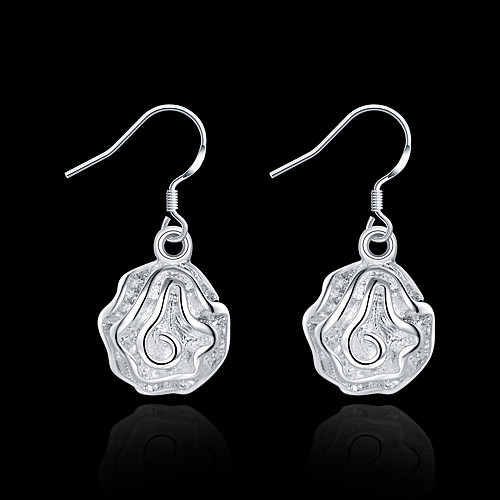 

Women's Drop Earrings Classic Flower Stylish Simple Silver Plated Earrings Jewelry Silver For Daily Work 1 Pair