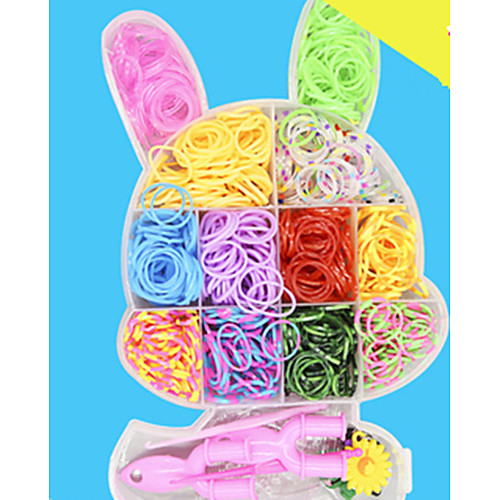 

DIY Rubber Bands Bracelets Rainbow Color Loom for Kids with 600pcs Bands and 24 S-clips