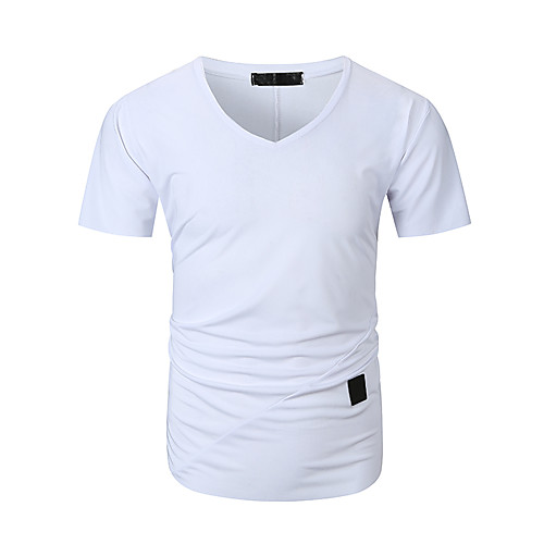 

Men's T shirt Solid Colored Short Sleeve Daily Tops White Black Red