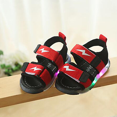 

Girls' LED / LED Shoes Synthetics Sandals Kids / Toddler Luminous Black / Red / Gray Summer / Rubber