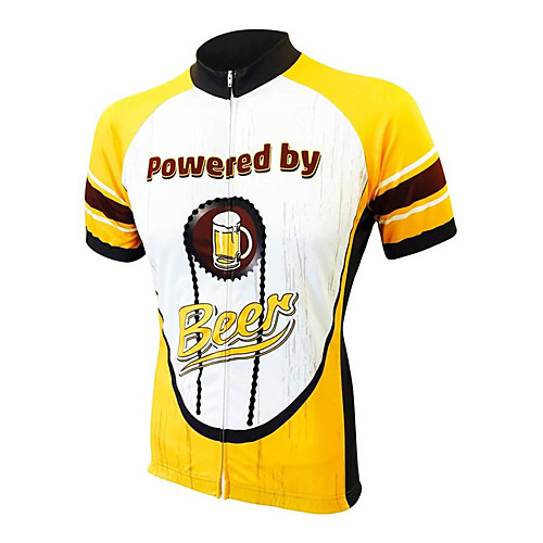 

21Grams Men's Short Sleeve Cycling Jersey Yellow Oktoberfest Beer Bike Jersey Top Mountain Bike MTB Road Bike Cycling Quick Dry Sweat-wicking Sports Clothing Apparel / Micro-elastic / Race Fit