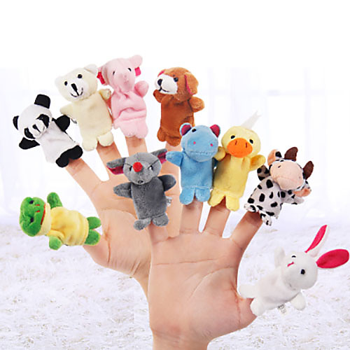 

10 pcs Finger Puppets Hand Puppets Stuffed Animal Plush Toy Animal Series Pig Cute Novelty Lovely Textile Plush Imaginative Play, Stocking, Great Birthday Gifts Party Favor Supplies Boys and Girls