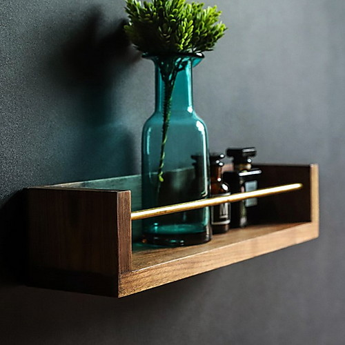 

Bathroom Shelf Creative Contemporary Brass / Wood 1pc - Bathroom Wall Mounted