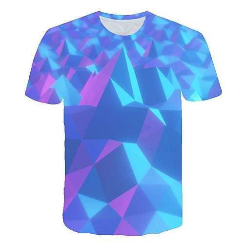 

Men's 3D Print T-shirt Daily Round Neck Blue / Short Sleeve