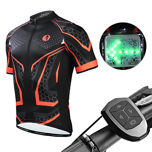

ILPALADINO Men's Short Sleeve Cycling Jersey Elastane Black Bike Jersey Top Mountain Bike MTB Breathable Quick Dry Moisture Wicking Sports Clothing Apparel