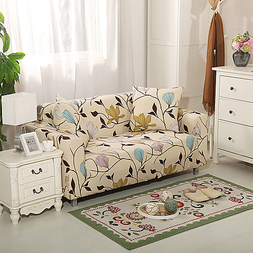 

1-Piece Floral Sofa Cover Couch Cover Furniture Protector Soft Stretch Slipcover Spandex Jacquard Fabric Super Fit for 1~4 Cushion Couch and L Shape Sofa,Easy to Install(1 Free Cushion Cover)