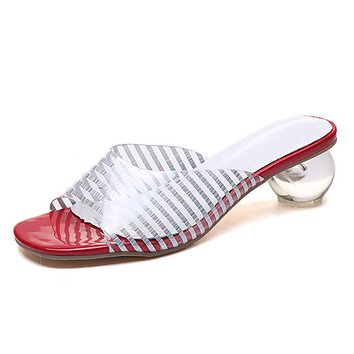 

Women's Sandals Clear / Transparent / PVC PU Lucite Heel Summer Red / White