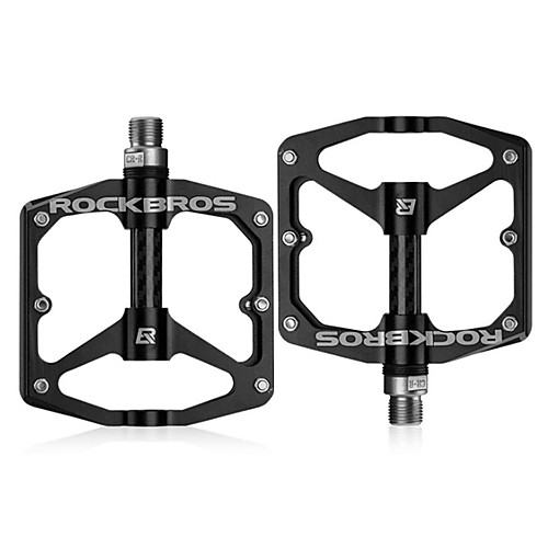 

ROCKBROS Bike Pedals Flat & Platform Pedals Ultralight Anti-Slip Durable Sealed Bearing Bearing Aluminium Alloy Chrome Molybdenum Steel for Cycling Bicycle Road Bike Mountain Bike MTB BMX Black