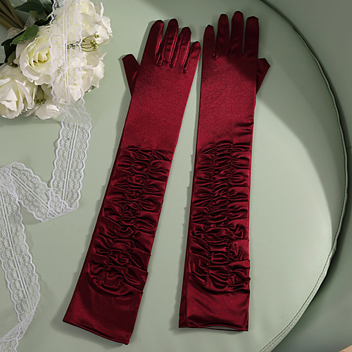 

Lace / Elastic Satin Elbow Length Glove Party / Evening / Elegant With Solid