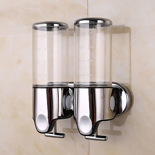 

Soap Dispenser Stainless Steel Contemporary Bathroom Double Wall Mounted Shower Pump Soap Dispenser