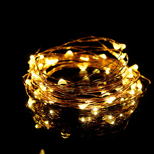 

10m String Lights 100 LEDs 1 set Yellow Party Decorative Wedding USB Powered