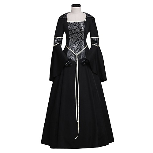 

Princess Maria Antonietta Floral Style Rococo Victorian Renaissance Dress Party Costume Masquerade Women's Lace Costume Black Vintage Cosplay Christmas Halloween Party / Evening 3/4 Length Sleeve