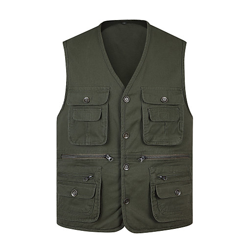 

Men's Vest / Gilet Windproof Breathability Heat Retaining Fishing Daily Wear / Cotton