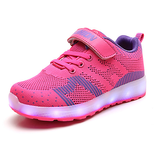 

Boys' / Girls' LED / LED Shoes / USB Charging Knit / Faux Leather Sneakers LED Shoes Little Kids(4-7ys) / Big Kids(7years ) Walking Shoes LED / Luminous Black / Pink / Blue Spring / Summer / Rubber