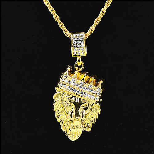 

Men's Women's Gold Chain Necklace Statement Necklace Chains Layered Letter Lucky Statement Punk Trendy Rock 18K Gold Plated Zircon Chrome Gold 70 cm Necklace Jewelry 1pc For Carnival Street Club