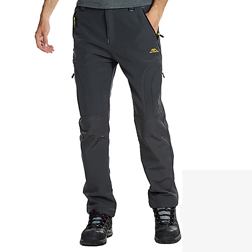 

Men's Hiking Pants Trousers Softshell Pants Solid Color Winter Outdoor Regular Fit Waterproof Windproof Fleece Lining Breathable Pants / Trousers Bottoms Dark Grey Black Army Green Camping / Hiking