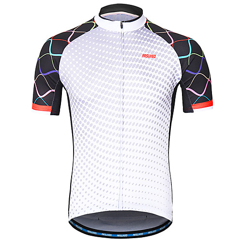 

Arsuxeo Men's Short Sleeve Cycling Jersey White Bike Jersey Mountain Bike MTB Road Bike Cycling Reflective Strips Sweat-wicking Sports Clothing Apparel