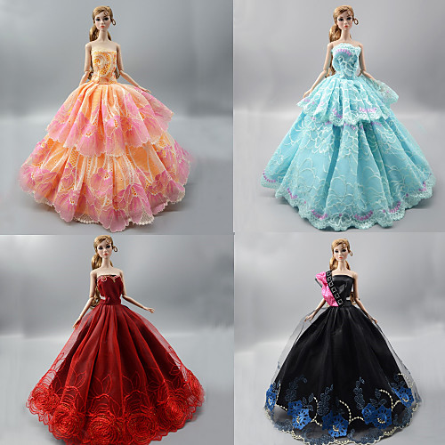 

Doll Dress Party / Evening For Barbiedoll Lace Organza Dress For Girl's Doll Toy / Kids