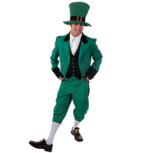 

Leprechaun Cosplay Costume Hat Outfits Men's Movie Cosplay Cosplay Halloween Green Coat Vest Pants Christmas Halloween Carnival Polyster