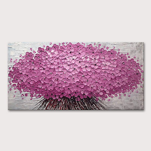 

Oil Painting Hand Painted Horizontal Abstract Floral / Botanical Modern Stretched Canvas