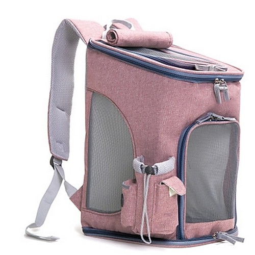 

Dog Rabbits Cat Carrier Bag & Travel Backpack For Outdoor Sporting Foldable Durable Solid Colored Fashion Oxford Fabric Pink Blue