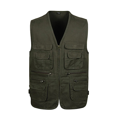 

Men's Vest / Gilet Windproof Breathability Heat Retaining Fishing Daily Wear / Cotton