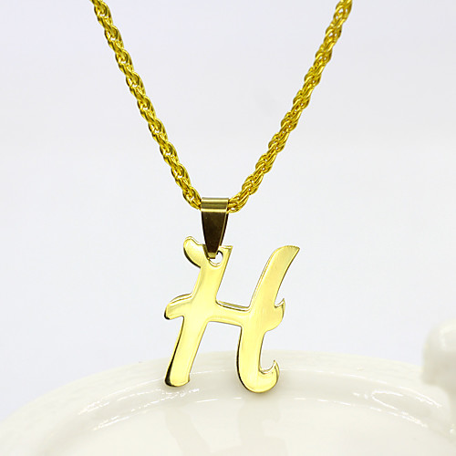 

Men's Women's Silver Gold Pendant Necklace Charm Necklace X Alphabet Shape Basic Stainless Steel Gold Silver 50 cm Necklace Jewelry 1pc For Festival