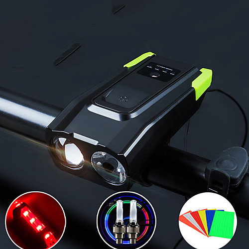 

LED Bike Light Rechargeable Bike Light Set Front Bike Light Bike Horn Light Mountain Bike MTB Bicycle Cycling Waterproof Multiple Modes Smart Induction Super Brightest Lithium Battery 800 lm USB White