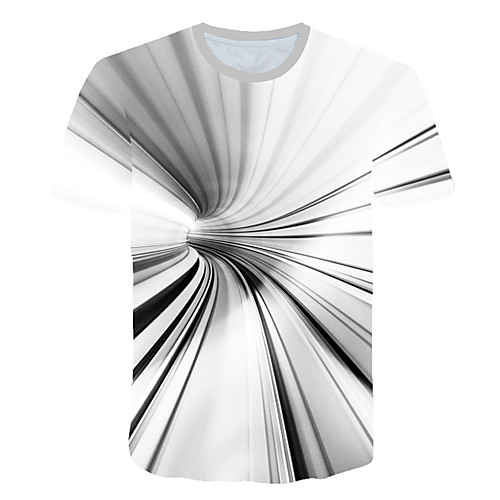 

Men's T shirt 3D Print Short Sleeve Daily Tops White
