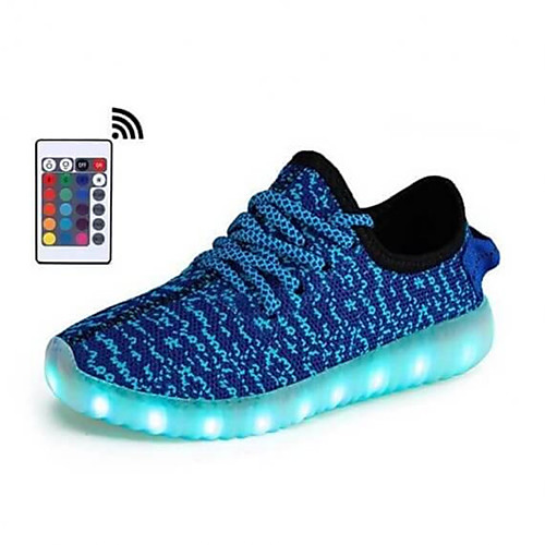 

Men's Light Up Shoes Rubber / Tissage Volant Spring & Summer LED / Casual Sneakers Walking Shoes Breathable Booties / Ankle Boots Black / Black / White / Fuchsia / Party & Evening / Party & Evening