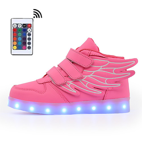 

Boys' / Girls' LED / LED Shoes / USB Charging Faux Leather Sneakers LED Shoes Walking Shoes LED / Luminous White / Black / Burgundy Summer / Fall / Color Block / Rubber