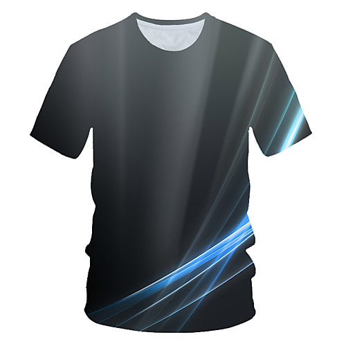 

Men's Abstract Graphic Print T-shirt Street chic Exaggerated Daily Wear Club Round Neck Gray / Short Sleeve