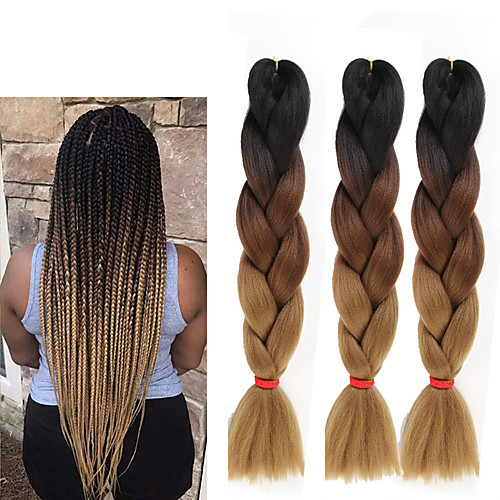 

Crochet Hair Braids Jumbo Box Braids Natural Color Synthetic Hair 24 inch Braiding Hair 3 Pieces Heat Resistant