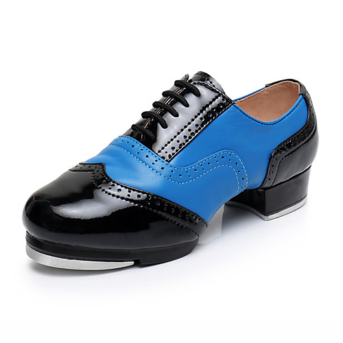 

Men's Tap Shoes Heel Thick Heel Blue Lace-up