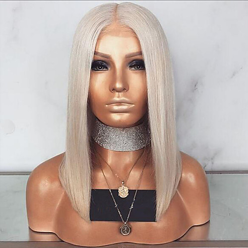 

Synthetic Lace Front Wig Straight Middle Part Lace Front Wig Blonde Short Light golden Synthetic Hair 12-14 inch Women's Adjustable Heat Resistant Party Blonde