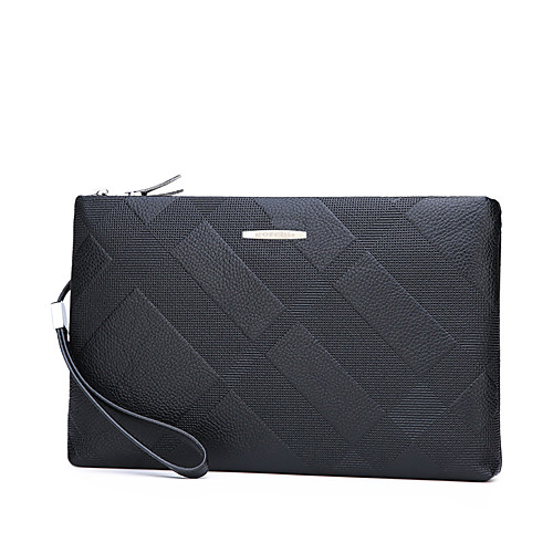

Men's Zipper PU(Polyurethane) / PU Clutch Solid Color Black / Fall & Winter