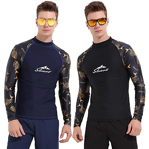

SBART Men's Rash Guard Sun Shirt Swim Shirt Breathable Quick Dry Long Sleeve Swimming Surfing Snorkeling Patchwork Autumn / Fall Spring Summer / Micro-elastic