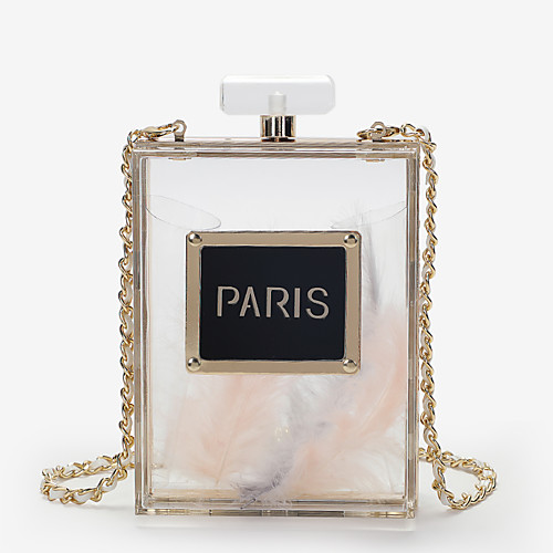 

Women's Bags Acrylic Evening Bag Chain Letter Wedding Party Event / Party Wedding Bags White Black / Fall & Winter