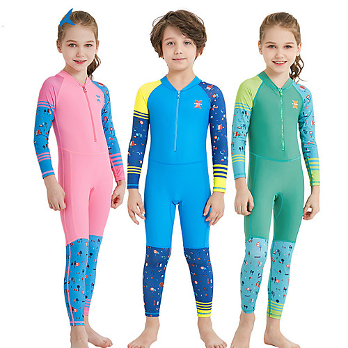 

Dive&Sail Boys' Girls' Rash Guard Dive Skin Suit Nylon Spandex Diving Suit UV Sun Protection Breathable Quick Dry Full Body Front Zip - Swimming Diving Surfing Patchwork Autumn / Fall Spring Summer