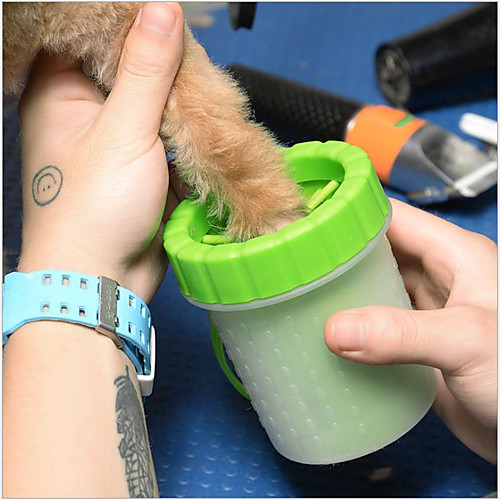 

Dog Cat Pets Cleaning PP YARN Silica Gel Baths Portable Pet Grooming Supplies Green Blue 1