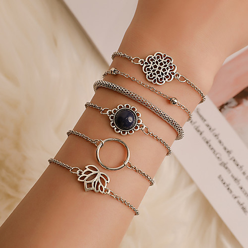 

Women's Bracelet Classic Wedding Birthday Vintage Theme European Trendy Casual / Sporty Ethnic French Alloy Bracelet Jewelry Silver For Date Festival