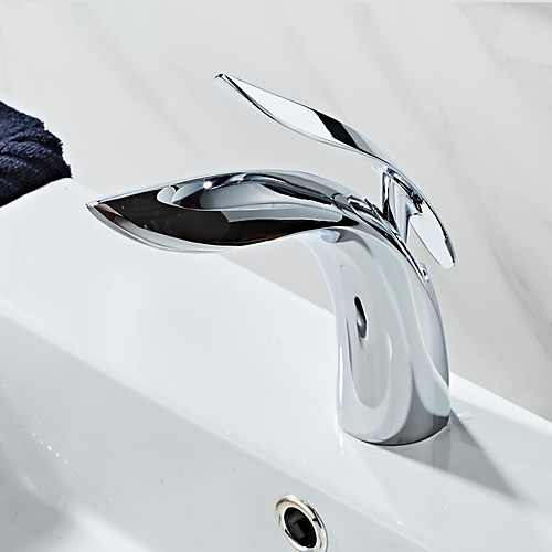 

Bathroom Sink Faucet - Widespread Chrome Free Standing Single Handle One HoleBath Taps