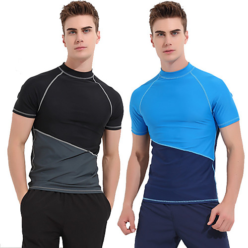 

SBART Men's Rash Guard Sun Shirt Swim Shirt Breathable Quick Dry Long Sleeve Swimming Surfing Snorkeling Patchwork Autumn / Fall Spring Summer / Micro-elastic