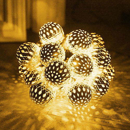 

3m String Lights 10 LEDs Dip Led Warm White Solar Party Decorative 2 V 1pc